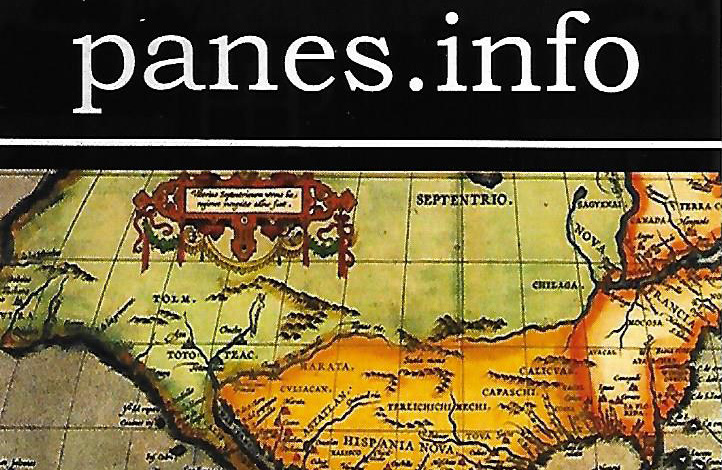 Old Hispanic map overlaid by a “panes.info” text