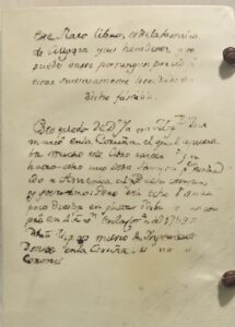 Handwritten certification of reproduction authenticity of the Codex of Borgia in the hands of the Hispanic Heritage Project