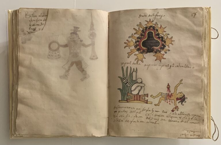 Faded drawings inside the Tudela Codex